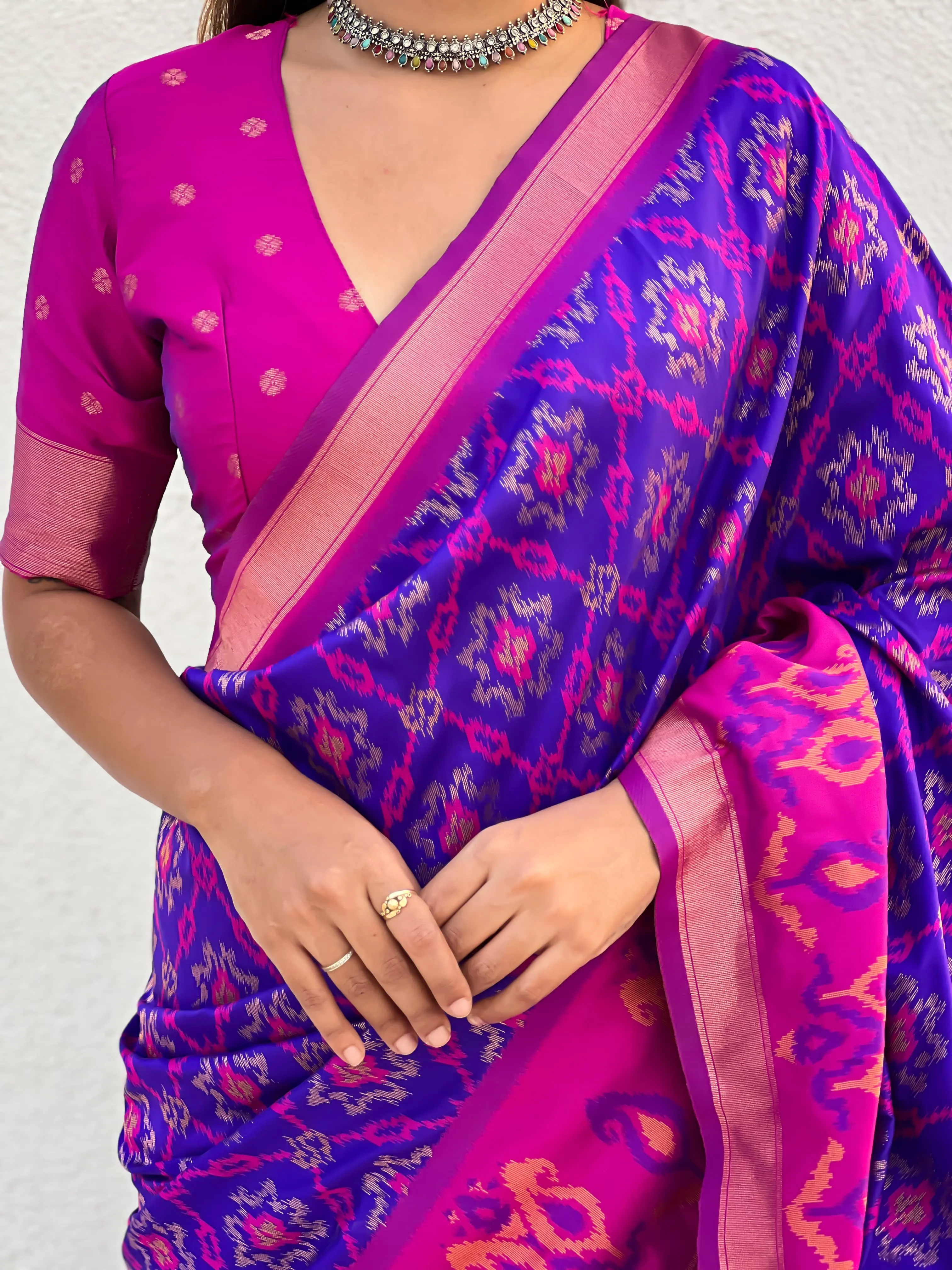 Buy Satarangi Ikkat Premium Saree in Surat - Reseller Bazzar